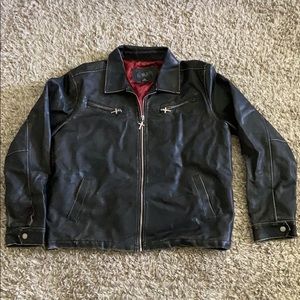 Men’s BKE distressed faux leather jacket XL